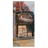 BASKET WITH CHRISTIAN  CASSETTE TAPES