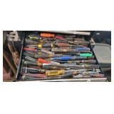 DRAWER FULL OF SCREWDRIVERS, ETC