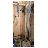 (3) LONG POLES, PLUS GOODIES IN THE CORNER