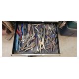 DRAWER FULL OF TOOLS, VICE GRIPS, CHANNEL LOCKS, T