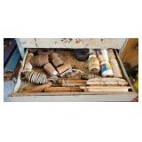 DRAWER FULL OF TWINE, LINE, ETC.