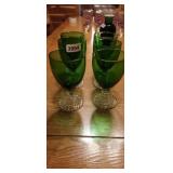 (6) FOREST GREEN WATER GLASSES
