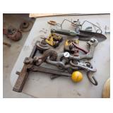 LOT OF GOODIES, STRAPPING TENSIONER, GARDEN SHOVEL