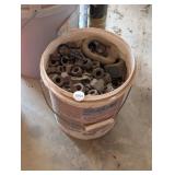 BUCKET FULL OF HEAVY NUTS, ETC