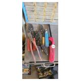 LOT OF WIRE STRIPPERS, LINESMAN PLIERS, LIGHTER