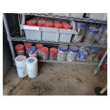 (2) SHELVES WITH NAILS, HARWARE ITEMS