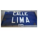 15' PORCELAIN SIGN CALLE LIMA