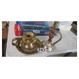 (2) BRASS CANDLE HOLDERS