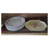 LOT OF FOREVER SPRING  PLATES AND VINTAGE TRAY