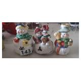 (3) SNOWMEN FIGURINES