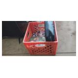MILK CRATE WITH DVDS, ETC.