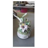 PORCELAIN HUMMINGBIRD MUSIC BOX, WORKS