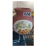 8.5' CLAY POT WITH DECOR