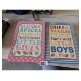 SUGAR AND SPICE, SNIPS AND SNAILS WALL ART
