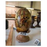 ORIENTAL EGG AND STAND