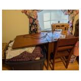 SINGER SEWING TABLE WITH CHAIR