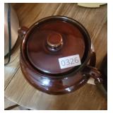 CARVED WOODEN EAGLE CROCK WITH LID