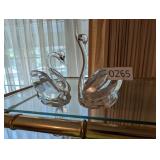 SMALL GLASS SWAN DECOR