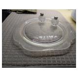 GLASS SERVING PLATE AND SHAKERS