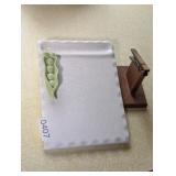 CLIP PAPER HOLDER AND PEA POD PLATE