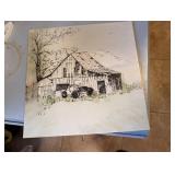 PAINTED BARN ON TILE