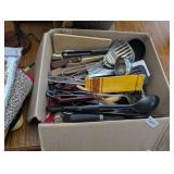 BOX OF KITCHEN UTENCILS