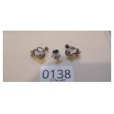 STERLING SILVER EARRING AND TIE PIN