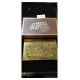 ORIGINAL BRASS POSTCARD W / ETCHED DOG