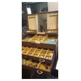 JEWLERY CHEST WITH ESTATE JEWELRY