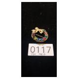 GOLD FILLED WREATH PIN