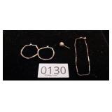 STERLING SILVER JEWELRY, BRACELET, EARRINGS,+