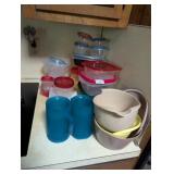 LARGE LOT OF STORAGE CONTAINERS PLUS