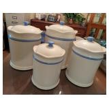 (4) COUNTER CANISTERS *ONE LID HAS CRACK