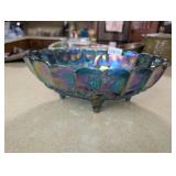 CARNIVAL GLASS FOOTED FRUIT BOWL