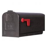 Gibraltar Deluxe Polybox Post Mount Mailbox in Bla