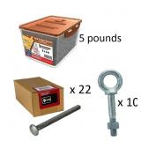 Lot of 6 - Hardware Items, Bolts Screws and Fasten