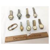 Lot of 9 Watches or Wristwatches, Armitron and Oth
