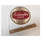 Schaefer Beer Metal Sign, Vintage