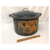 Blue Graniteware Canner or Boiling Pot, Speckled P