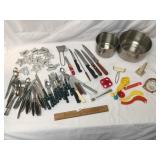 Lot of Kitchen Items, Flatware, Utensils, Bowls an