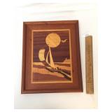 Wood Inlay Art or Marquetry, Sailboat