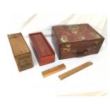 Lot of 4 Wood Boxes, Modern and Vintage