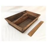 Knife Tray, Wooden Cutlery or Utensil Box, Antique