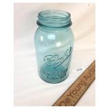 Ball Mason Jar, Blue/Green Glass, Number 13