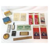 Lot of 14 Advertising Items, Tobacco Tin, Tobacco