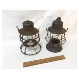 Lot of 2 Railroad Lanterns, New York Central and O