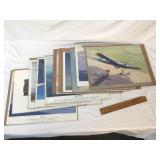 Lot of 10 Prints, Military Airplanes, Vintage
