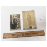 Lot of 2 Military Soldier Photos, Antique