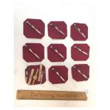 Lot of 13 Tie Clips or Clasps, Knife or Dagger and