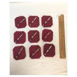 Lot of 9 Tie Clips or Clasps, Knife or Dagger